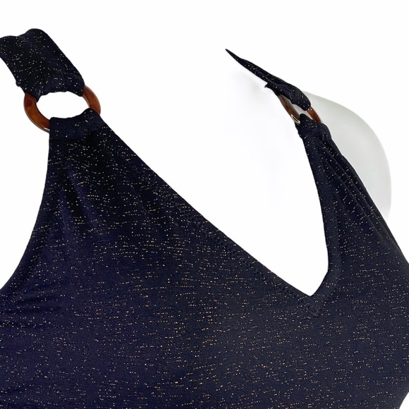 JESSICA Simpson Black Shimmering 1 Piece Swimsuit - Picture 12 of 16